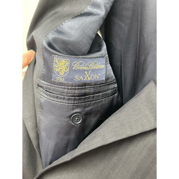 Brooks Brothers Jacket 43 R Navy SaxXon Wool Striped Madison 1818 Sport Coat USA - Picture 3 of 11
